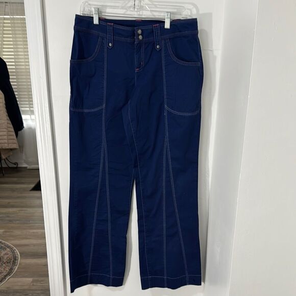 ATHLETA Wide Leg Stylish Navy Blue Pants Size 10 - Picture 1 of 12